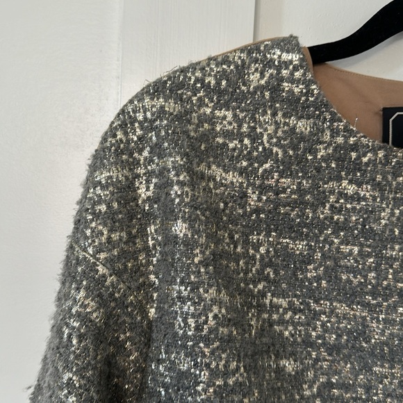 Malene Birger Noelio Metallic Twill Wool Silk Satin Boxy Top Size 32 - Picture 5 of 11